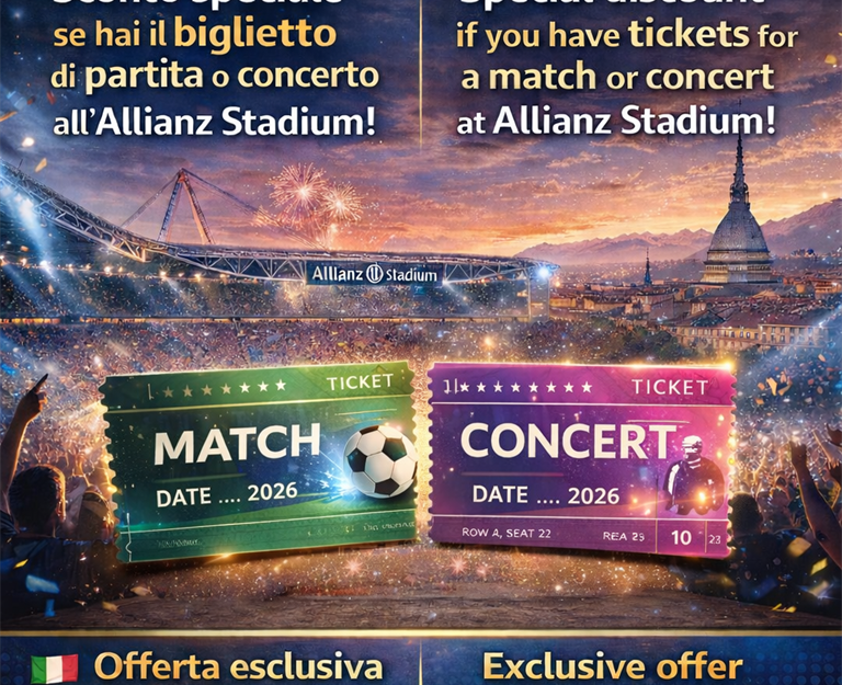 Offerta per partite o concerti all'Allianz Stadium - Colazione All-You-Can-Eat inclusa